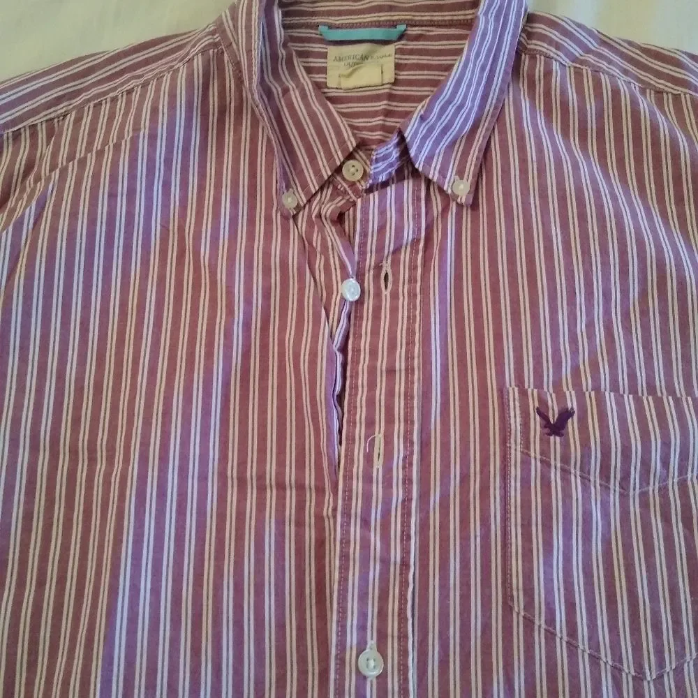 𝅺American Eagle Long Sleeve Shirt Size /L/ 💯 Cotto - Picture 4 of 6